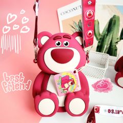 TÚI ĐEO CHÉO SILICONE GẤU DÂU LOTSO Màu đậm Chính Hãng Disney
