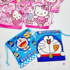 Túi Vải Dây Rút mini Hello Kitty & Doraemon