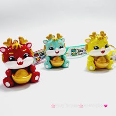 Móc Khóa Rồng Cầm Thỏi Vàng TẾT - Dây Good Luck