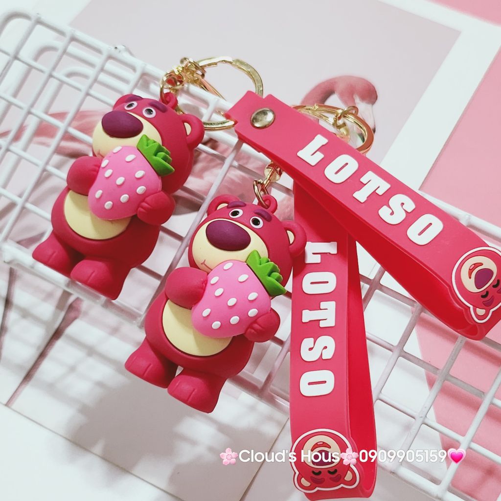 MÓC KHÓA GẤU DÂU LOTSO Mập Kute (4 mẫu)