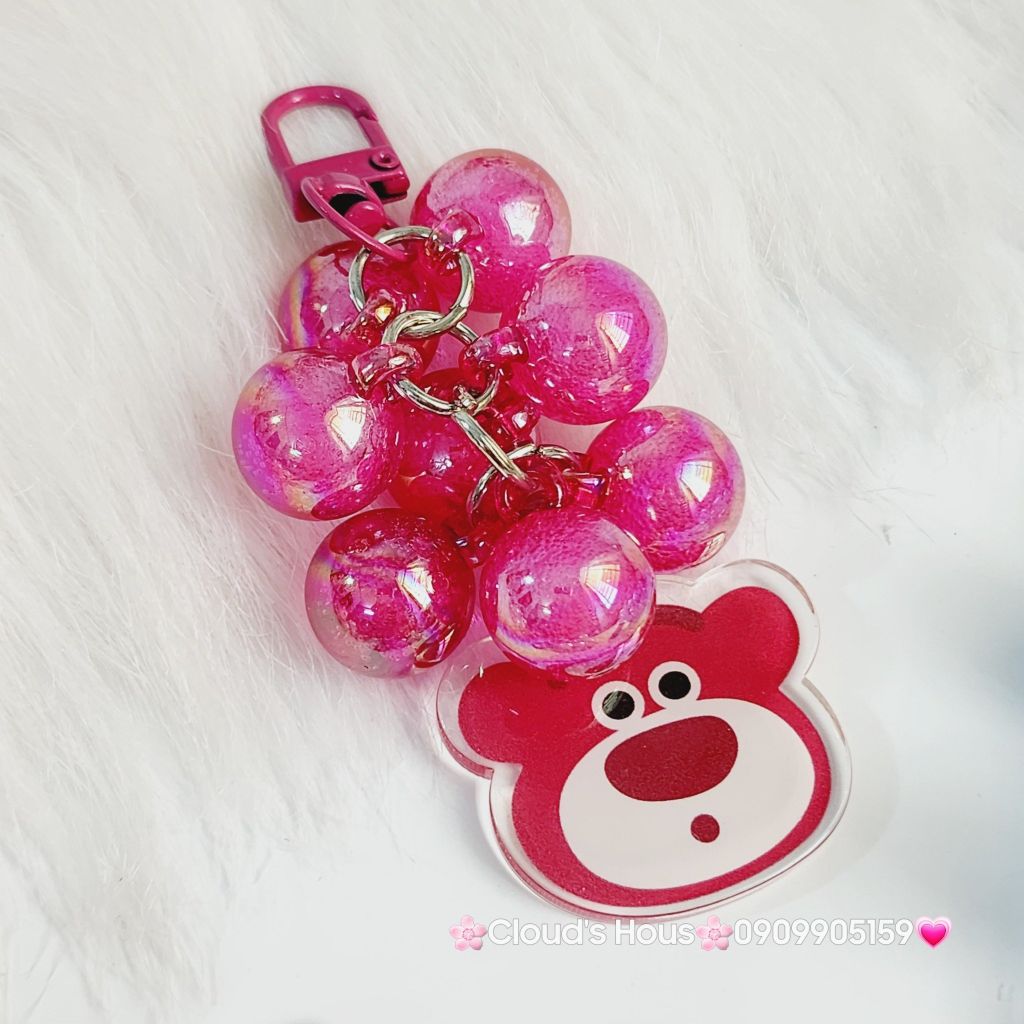 Vòng charm đeo airpod hạt bling bling kèm charm kute - chùm nho