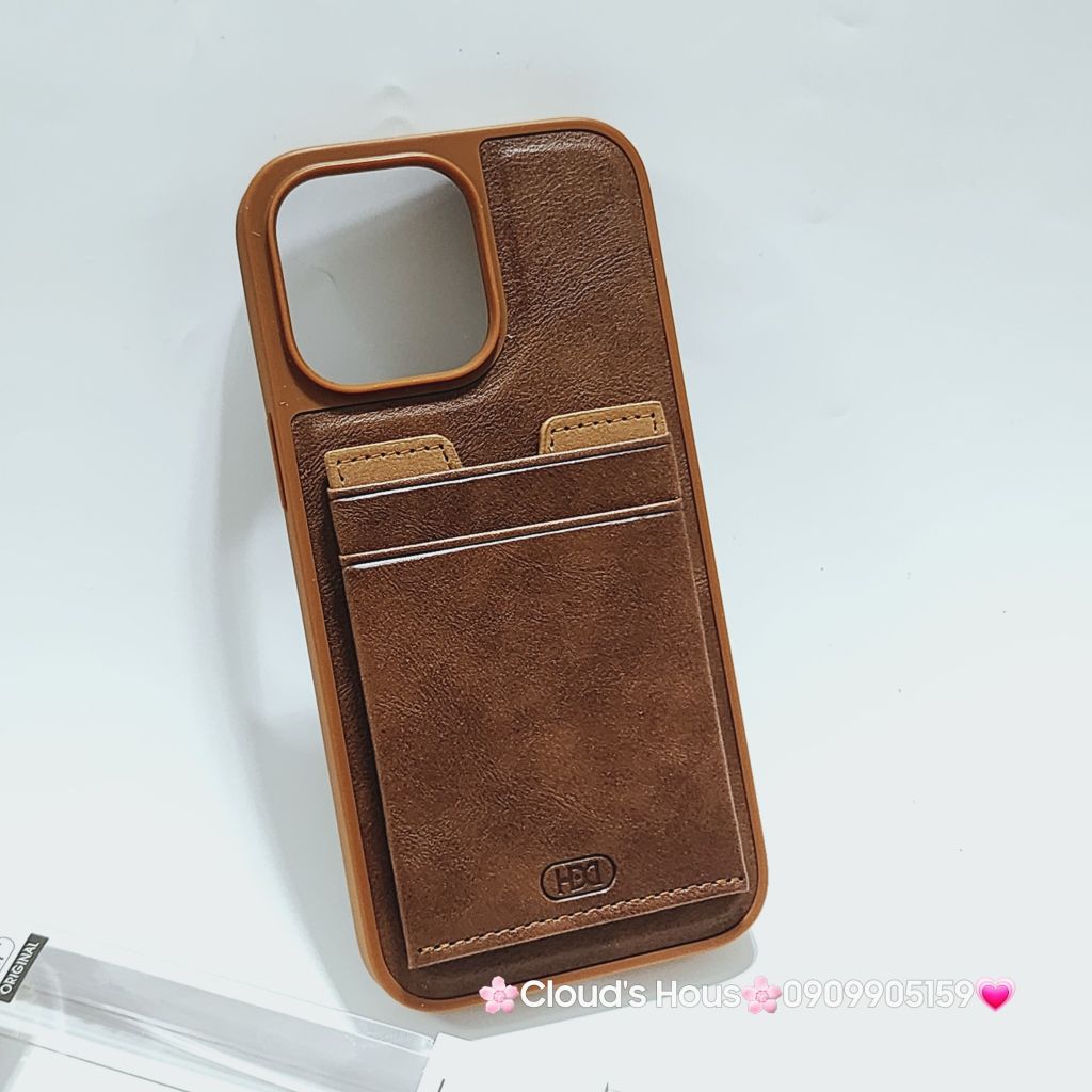 Case Ốp điện thoại iPhone HDD Da Đựng Card Chống dựng iPhone 11/12/13/14/Pro/Promax