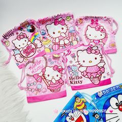 Túi Vải Dây Rút mini Hello Kitty & Doraemon