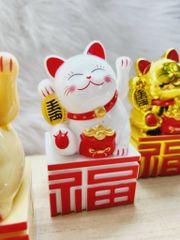 MÈO THẦN TÀI Đế Chữ Tàu - Mèo May Mắn - TẾT Size Nhỏ