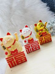 MÈO THẦN TÀI Đế Chữ Tàu - Mèo May Mắn - TẾT Size Nhỏ