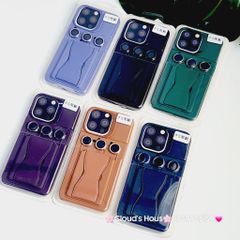 Case Ốp điện thoại iPhone Silicone chống bẩn Da Chống dựng kèm cường lực camera iPhone 13/14/15/Pro/Promax