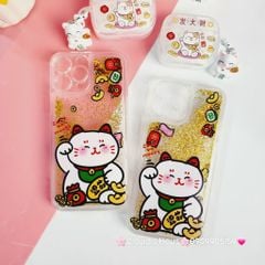 Case Ốp điện thoại iPhone Mèo May Mắn Nước Bling Bling iPhone 11/12/13/14/15/Pro/Promax - TẾT
