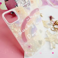 Case Ốp điện thoại iPhone Cầu Vồng Lucky Day Nền Vàng Ánh Xà Cừ iPhone 11/12/13/14/15/Pro/Promax