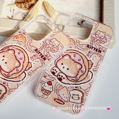 Case Ốp điện thoại iPhone Mèo bánh donut Kitten iPhone 11/12/13/14/15/Pro/Promax