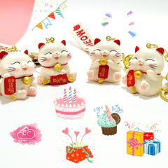 Móc khoá Mèo May Mắn Mập Ú Meow - Dây vải - TẾT