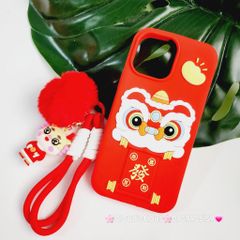 Case Ốp điện thoại iPhone Su dẻo Lân Đỏ TẾT Lì Xì iPhone 11/12/13/14/15/Pro/Promax