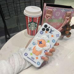 CASE IPHONE 3d Nổi Nhám Dẻo Họa Tiết LV Trắng