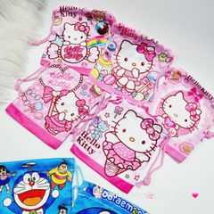 Túi Vải Dây Rút mini Hello Kitty & Doraemon