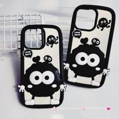 Case Ốp điện thoại iPhone Hòn Than Đen Cute Su dẻo 3D Nổi iPhone 11/12/13/14/15/Plus/Pro/Promax