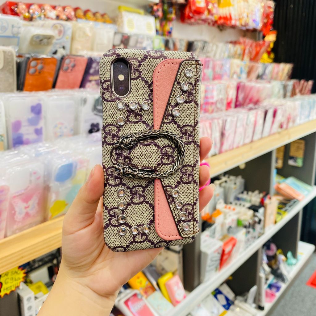Case Ốp điện thoại Iphone Gucci Da đựng thẻ iPhone Xsm/11/12/13/14/Plus/Pro/Promax