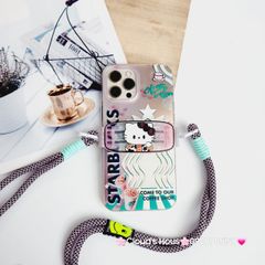 Dây Dù ĐEO chéo kèm thanh KẸP giữ điện thoại hoạt hình kute