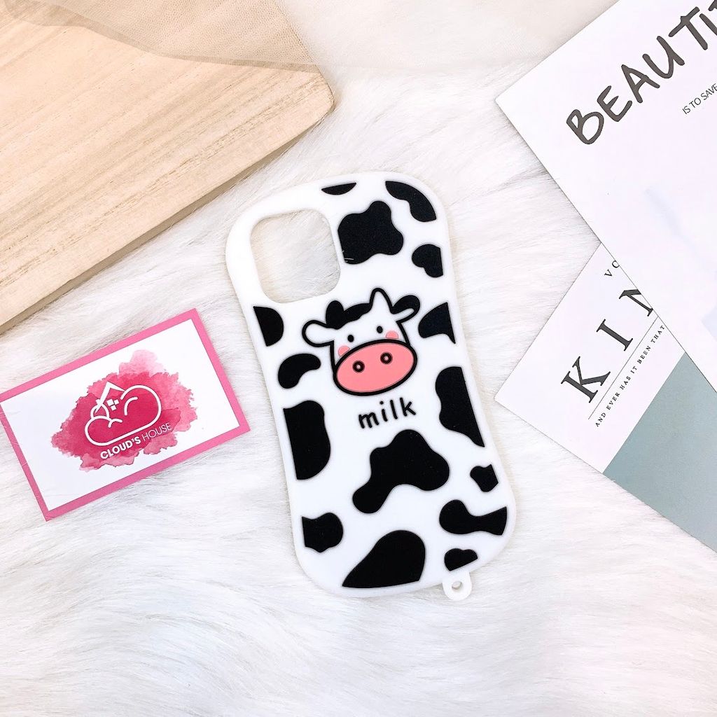 Case Ốp điện thoại iPhone BÒ SỮA Su dẻo Form tròn iPhone 7Plus/8Plus/X/Xs/XsMax/Xr/11/12/Mini/Pro/Promax