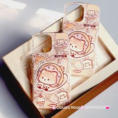 Case Ốp điện thoại iPhone Mèo bánh donut Kitten iPhone 11/12/13/14/15/Pro/Promax