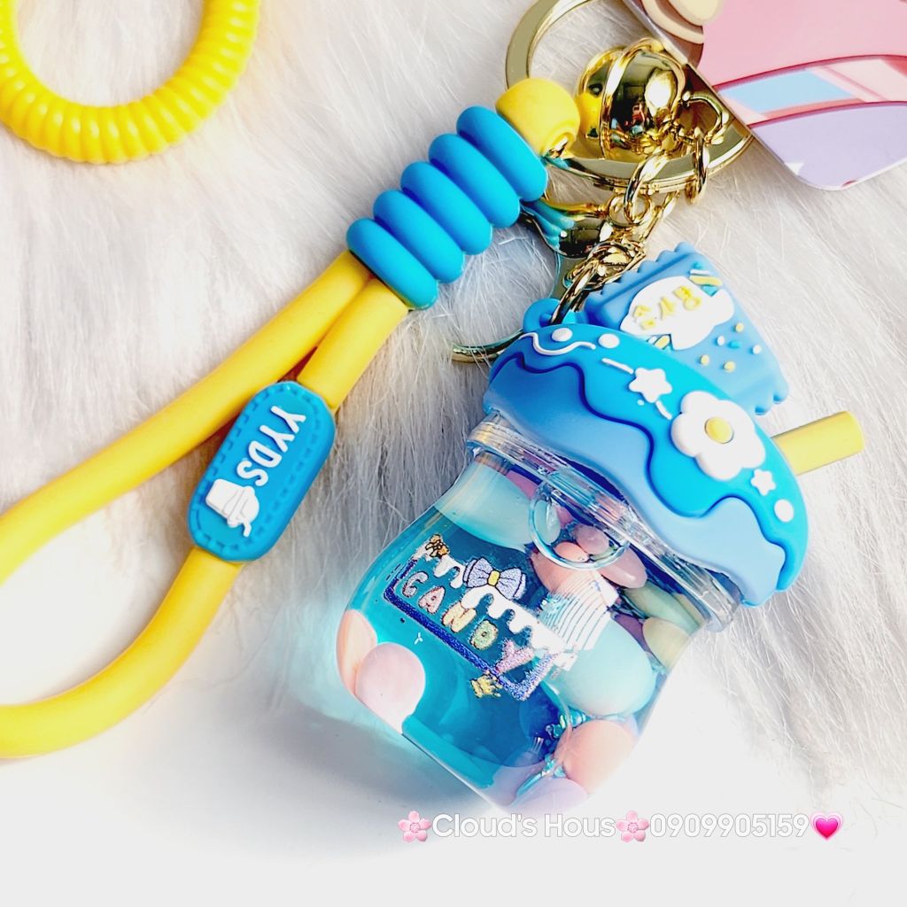 Móc Khoá Bình Nước Bling Bling Tai Mickey & Candy