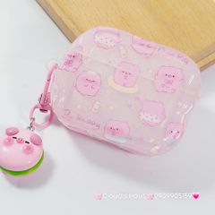 Cover Case Vỏ bảo vệ Airpod Heo Hồng Trong Kèm Charm Airpod 1/2/3/Pro/Pro2