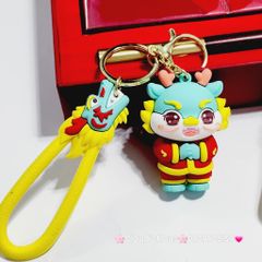 Móc Khóa Rồng Xanh Áo Đỏ Chúc TẾT (2 dây)