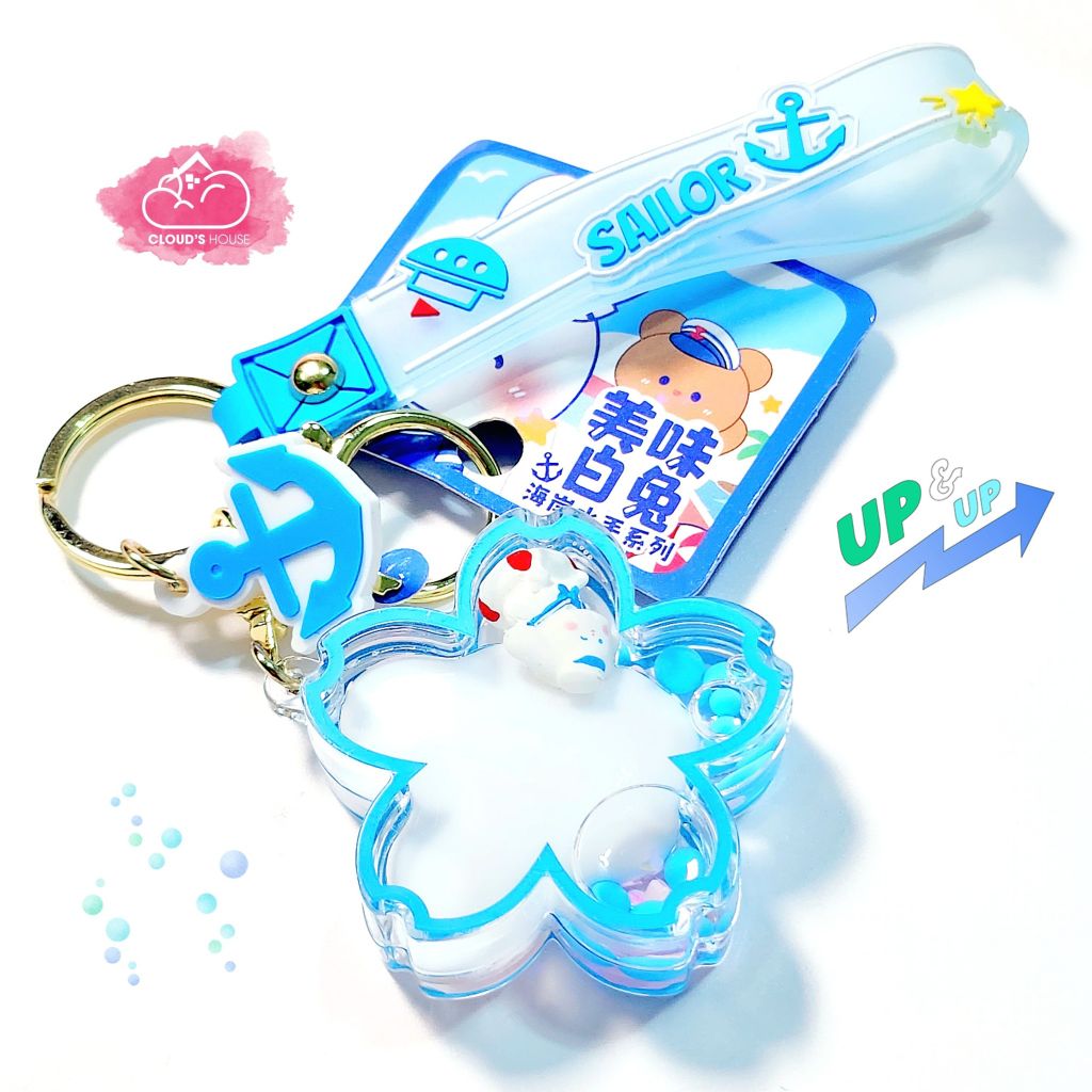 Móc khóa Nước Bling Bling Bông Hoa Thỏ