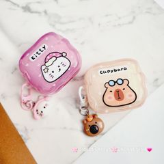 Cover Case Vỏ bảo vệ Airpod Mèo Kitty phao gợn sóng phao gợn sóng Airpod 1/2/3/Pro/Pro2