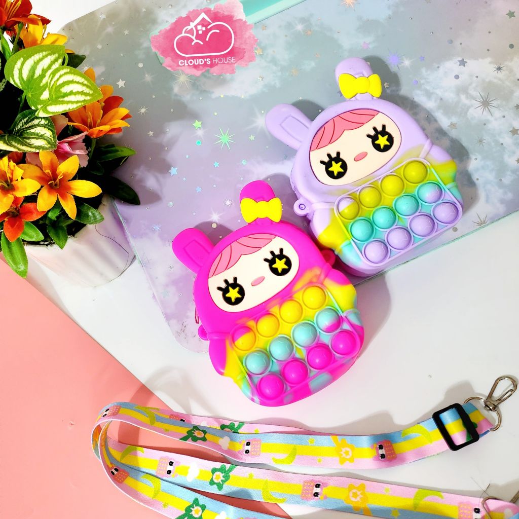 TÚI SILICONE/ POP IT ĐEO CHÉO CHO BÉ (Tặng kèm tai nghe)