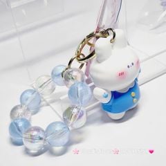 Móc Khóa đeo tay hoạt hình kute Thỏ Trắng Mặc Áo