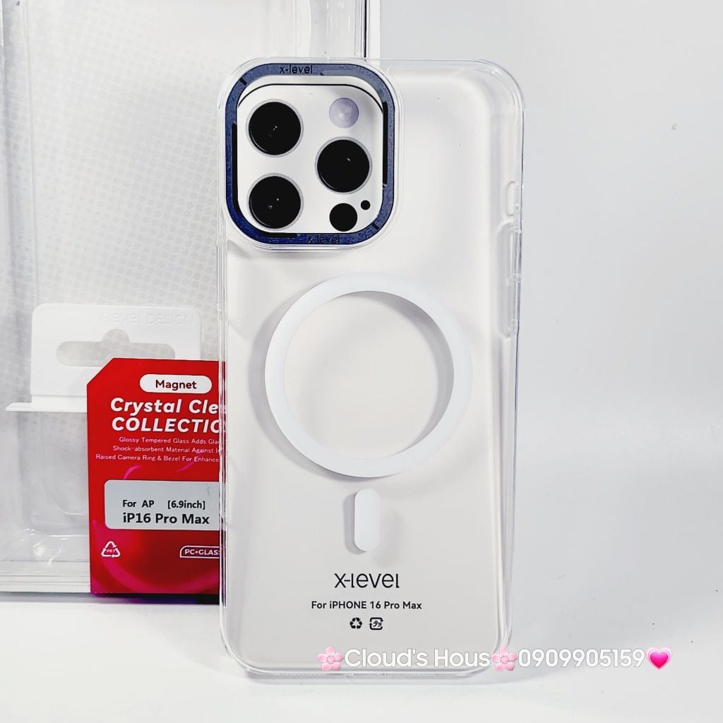 Ốp lưng iPhone hãng X-LEVEL trong siêu mỏng, không vàng màu hỗ trợ sạc không dây Magsafe.   iPhone 16/Pro/Promax
