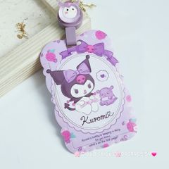 ĐỰNG THẺ ĐEO Gợn Sóng Kèm Móc Khóa dây giật ( HÀNG THÁI)
