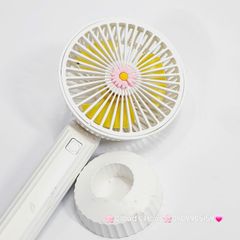 Mini Fan - Quạt Cầm Tay Trắng Bông Hoa