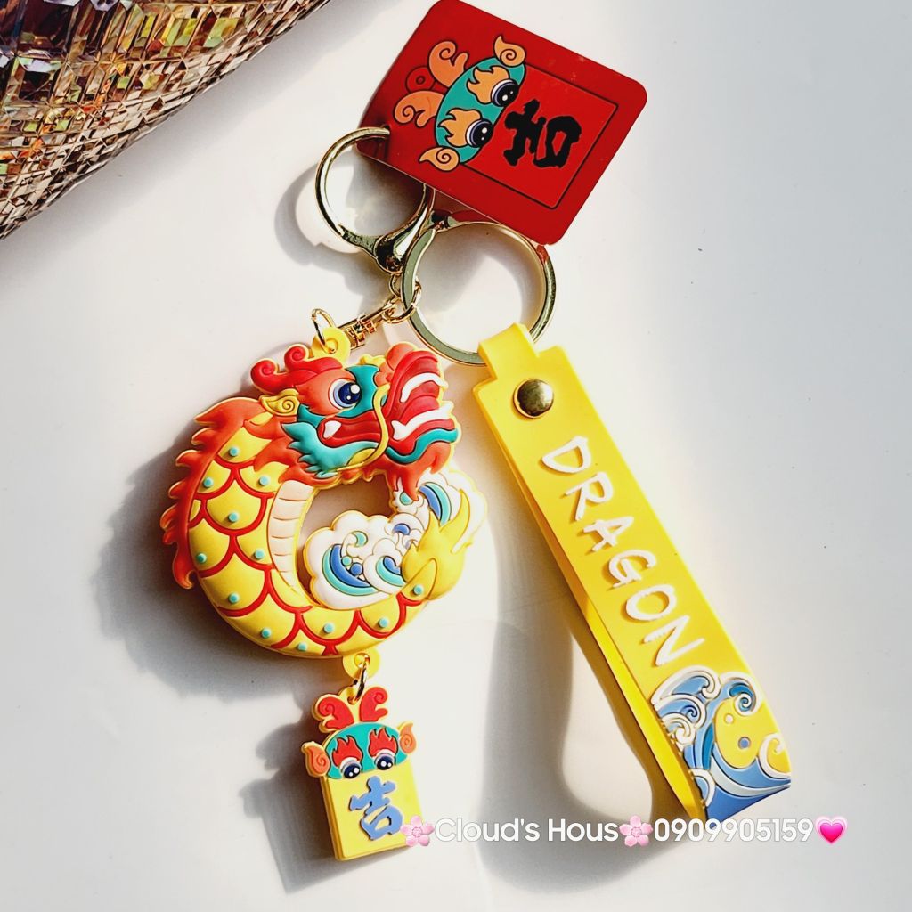 Móc Khóa Rồng Nước Phun Lửa Tết Dragon - TẾT