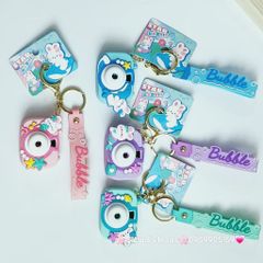 Móc Khóa Máy Ảnh Thỏ Trắng Bubble Có đèn