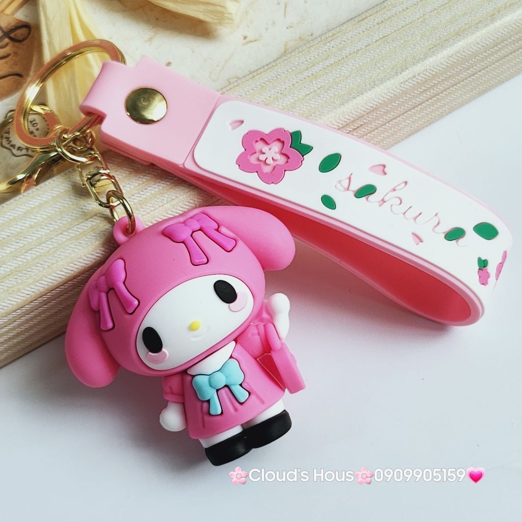 Móc Khoá Kuromi & Melody dây Sakura Adorable