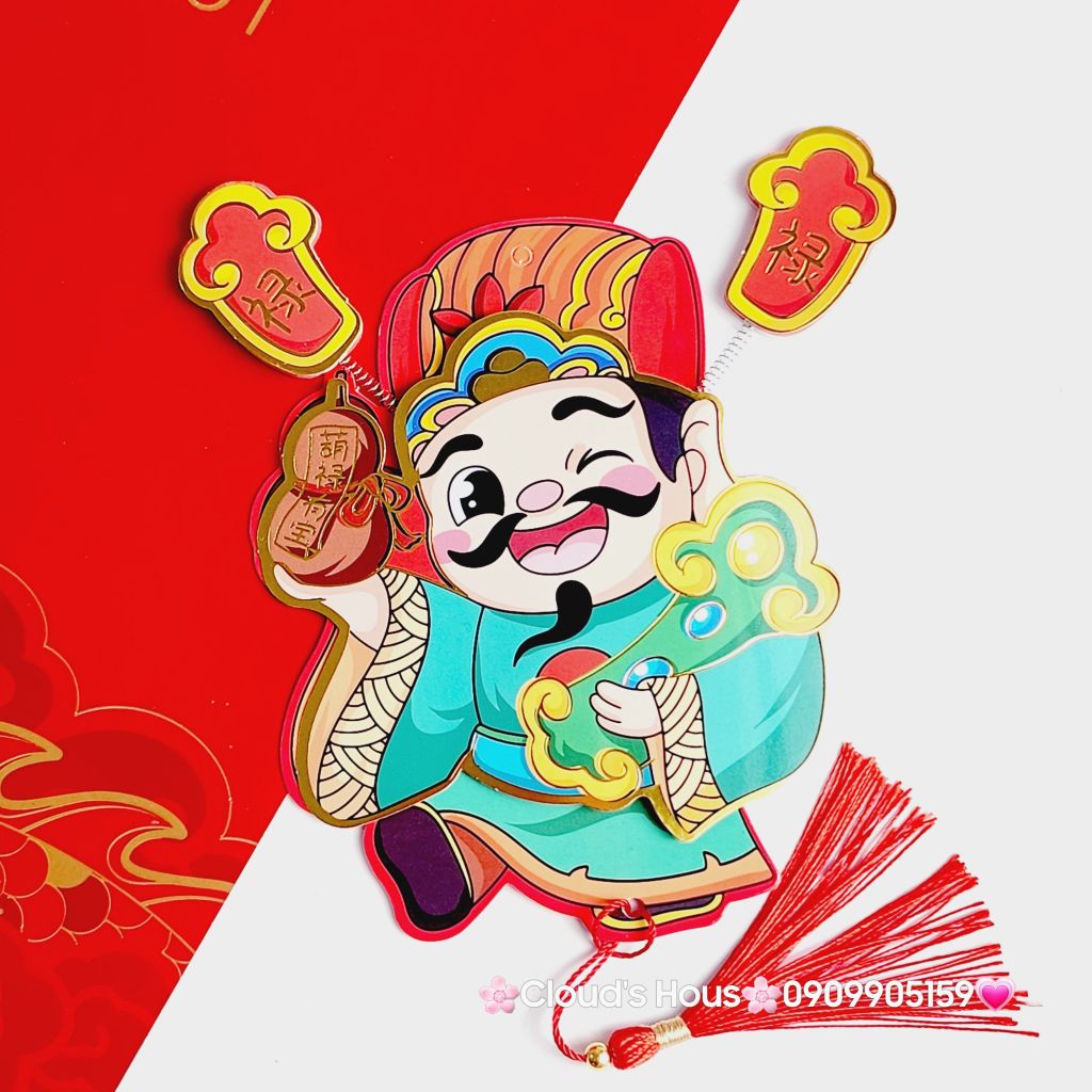 Ông Thần Tài Trang Trí Ngày TẾT (Hít tủ lạnh, treo mai, treo đào,..)