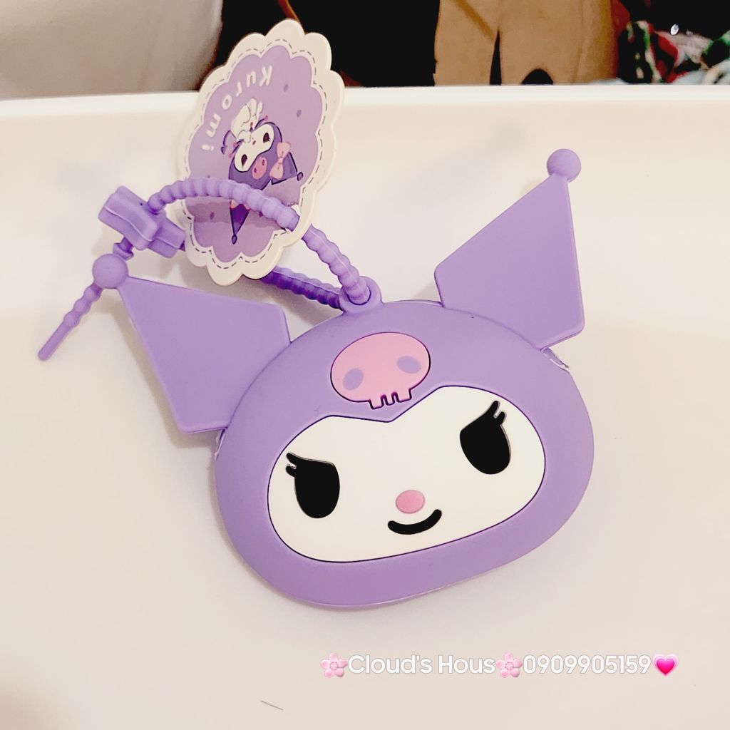 Bóp Móc Khóa Silicone Nhân vật hoạt hình SANRIO Chính hãng Kuromi Melody Stitch Cinnamoroll Ếch