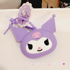 Bóp Móc Khóa Silicone Nhân vật hoạt hình SANRIO Chính hãng Kuromi Melody Stitch Cinnamoroll Ếch