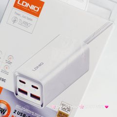 Ổ CẮM Thông minh sạc nhanh LDNIO A4610C - 02 cổng Type A + 02 cổng Type C - PD 65W ( Cóc sạc)