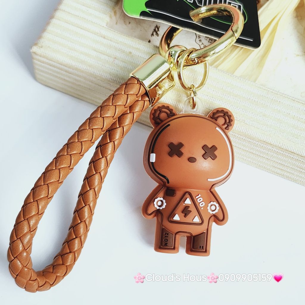 Móc Khoá Bearbrick Bóng Dây da