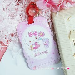 ĐỰNG THẺ ĐEO Gợn Sóng Kèm Móc Khóa dây giật ( HÀNG THÁI)