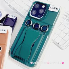 Case Ốp điện thoại iPhone Silicone chống bẩn Da Chống dựng kèm cường lực camera iPhone 13/14/15/Pro/Promax