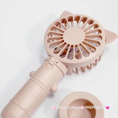 Mini Fan - Quạt Cầm Tay - Để Bàn Có Sừng Đỏ