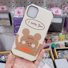 Case Ốp điện thoại iPhone GẤU & THỎ COUPLE nhám da I LOVE YOU TOO iPhone 7/8/X/Xs/11/12/Plus/Max/Pro/Promax