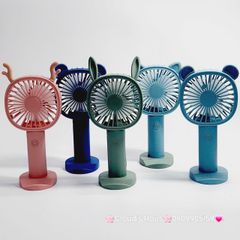 Mini Fan - Quạt Cầm Tay Tai Thú Nhiều Màu ( có đế rời để bàn)