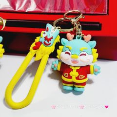 Móc Khóa Rồng Xanh Áo Đỏ Chúc TẾT (2 dây)