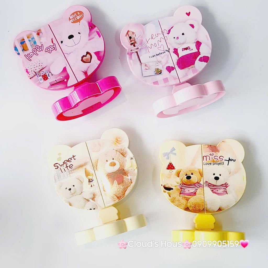 Gương Để Bàn Có Nắp Kèm Để Phụ Kiện