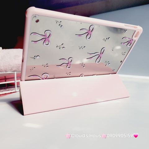 Case Ốp Bao da iPad Nơ Hồng Tiểu Thư Beautiful Lưng Gương iPad 9.7/10/10.2/10.5/10.9/11/12.9inch