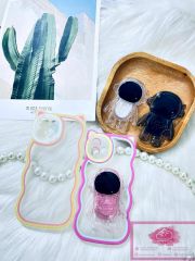 Case Ốp điện thoại iPhone Tai mèo gợn sóng viền nhiều màu iPhone 7+/X/XSm/11/11Promax/12/12Pro/12Promax/13/13Pro/13Promax