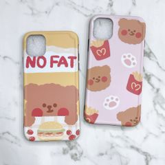 Case Ốp điện thoại iPhone Gấu nâu Nhám tron Form vuông iPhone 7/8/X/Xs/11/12/Plus/Max/Pro/Promax